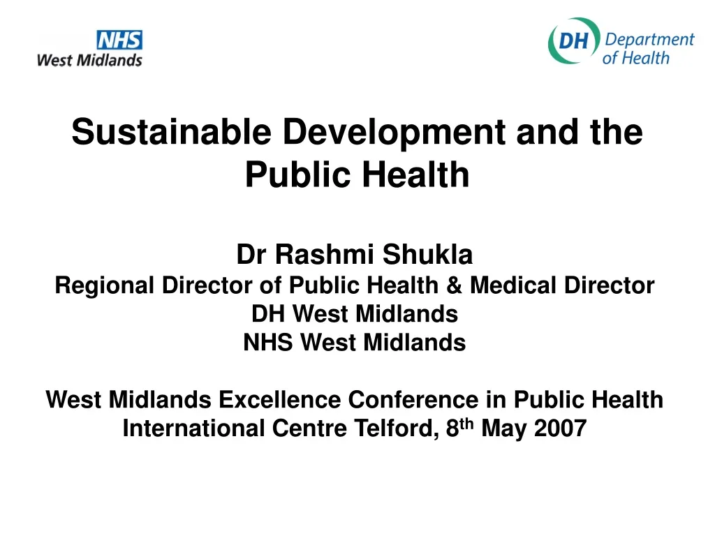 sustainable development and the public health