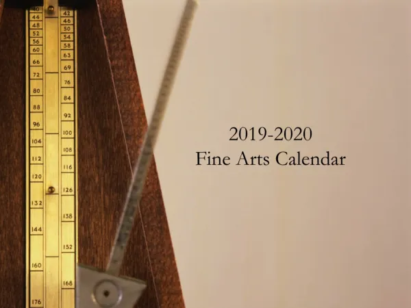 2019-2020 Fine Arts Calendar