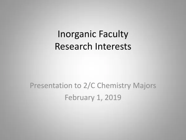 Inorganic Faculty Research Interests