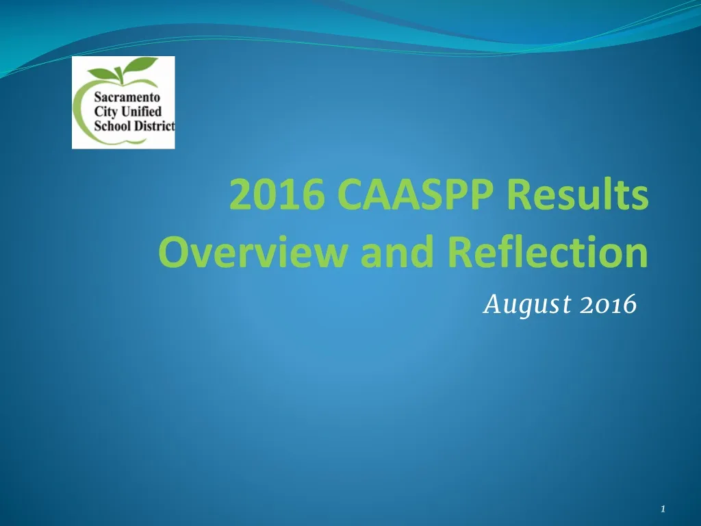 2016 caaspp results overview and reflection