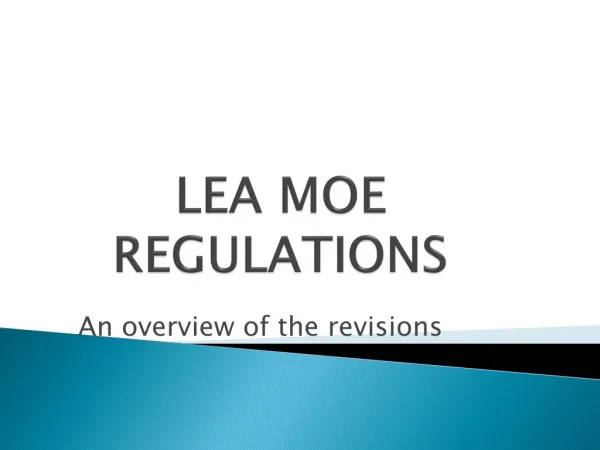 LEA MOE Regulations