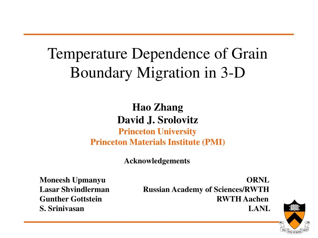 temperature dependence of grain boundary