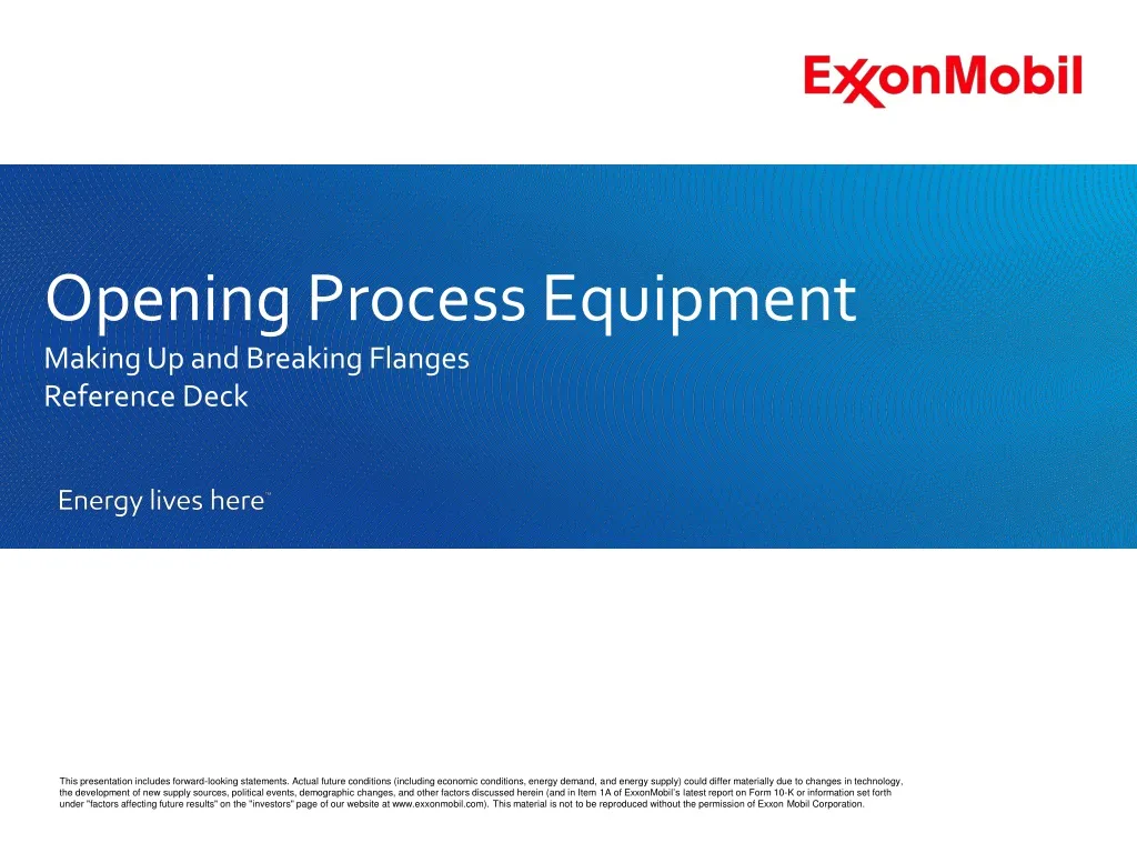 opening process equipment making up and breaking flanges reference deck