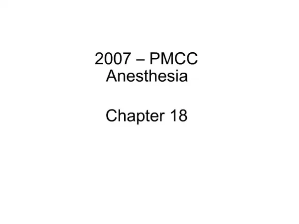 2007 PMCC Anesthesia Chapter 18