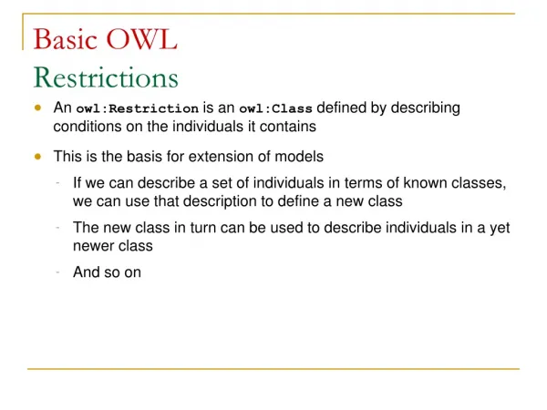 Basic OWL Restrictions