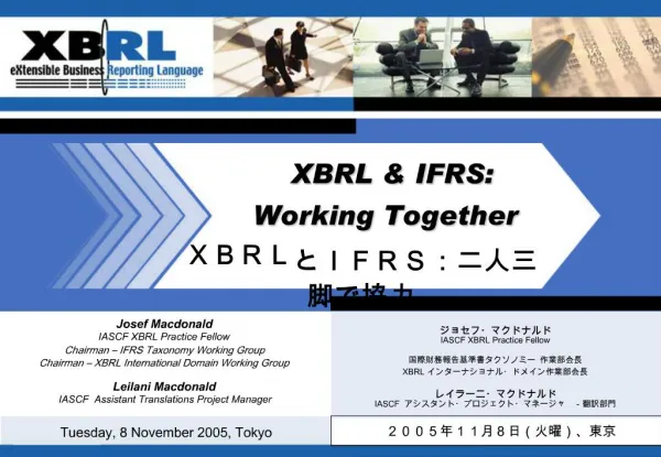 XBRL IFRS: Working Together