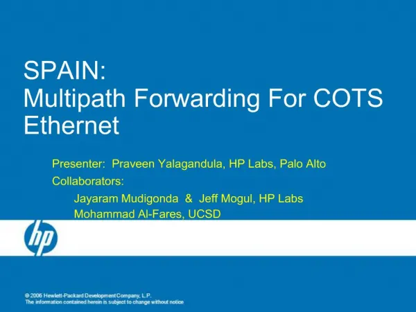 SPAIN: Multipath Forwarding For COTS Ethernet
