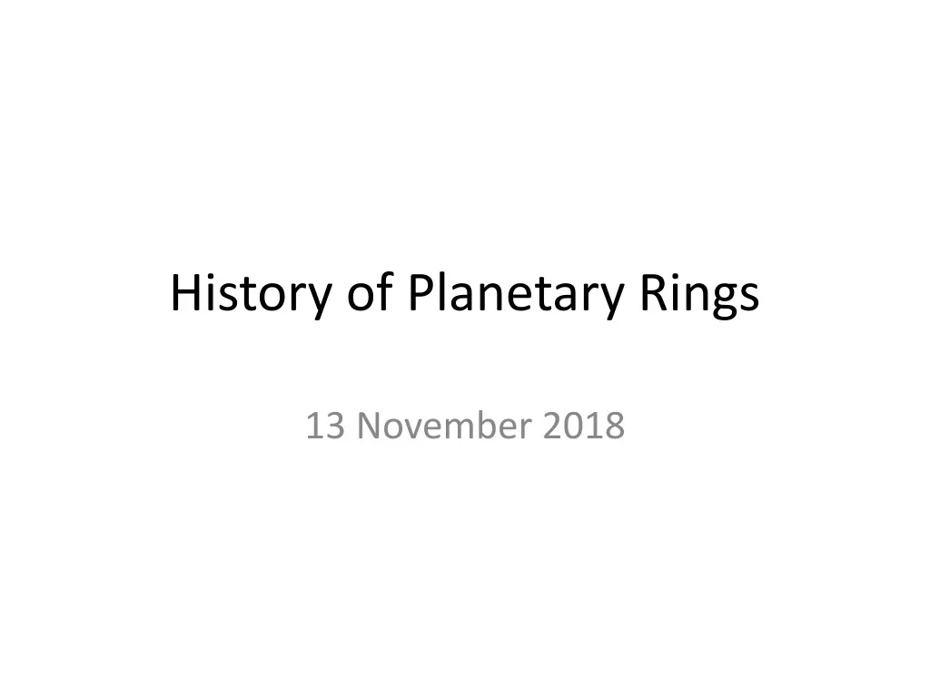 history of planetary rings