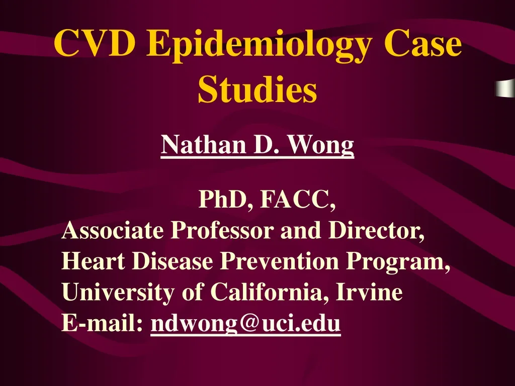 cvd epidemiology case studies