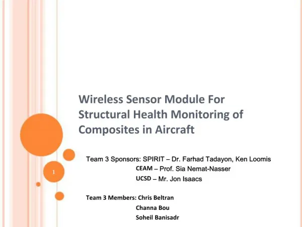 Wireless Sensor Module For Structural Health Monitoring of Composites in Aircraft