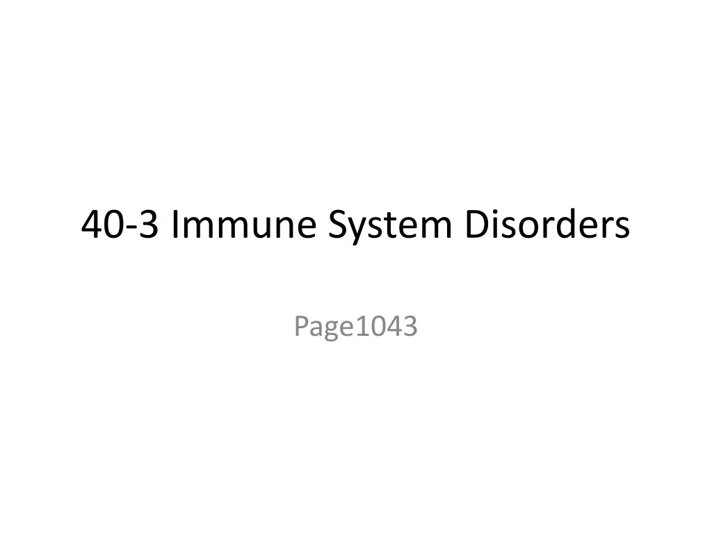 40 3 immune system disorders