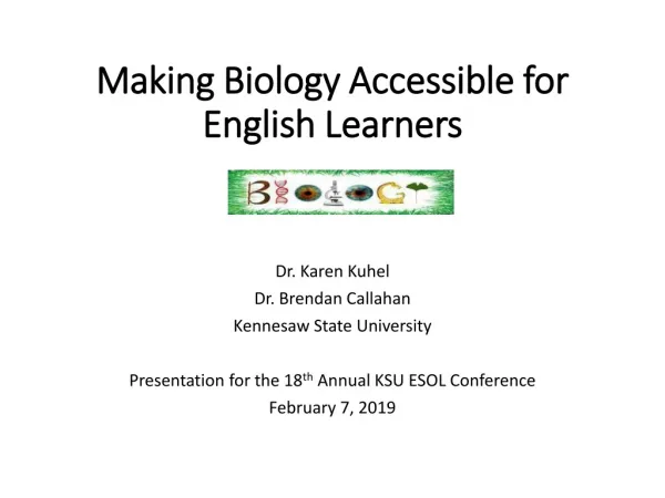 Making Biology Accessible for English Learners