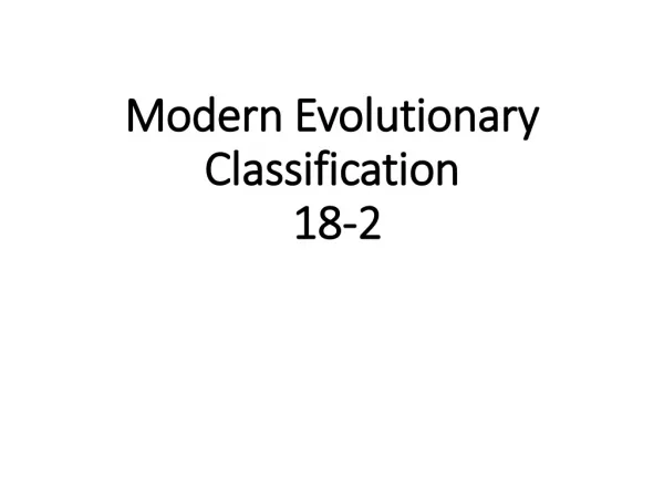 Modern Evolutionary Classification 18-2