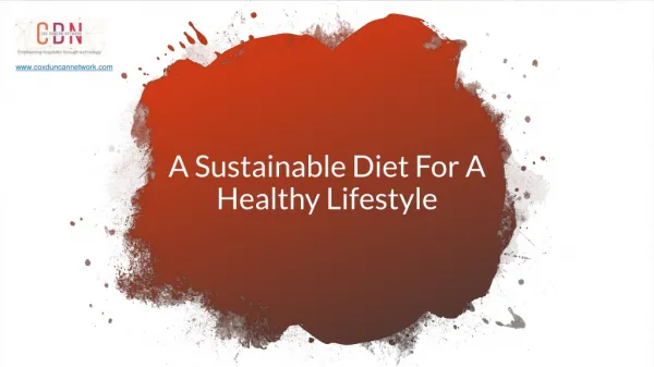 A Sustainable Diet For A Healthy Lifestyle