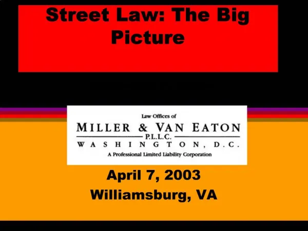 Street Law: The Big Picture