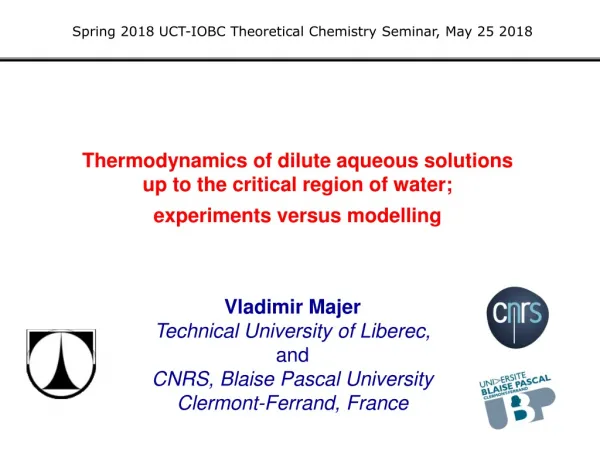 Thermodynamics of dilute aqueous solutions up to the critical region of water;