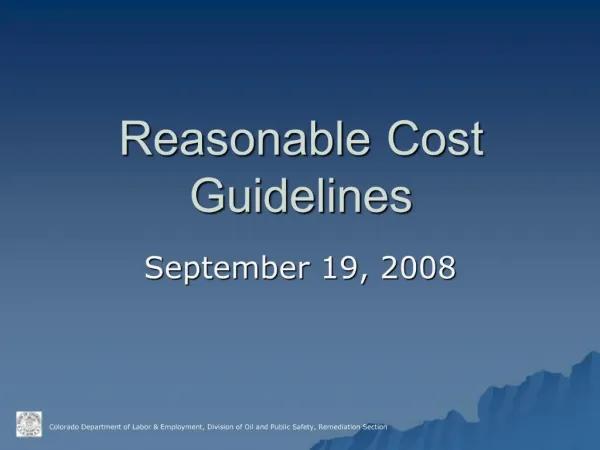 Reasonable Cost Guidelines