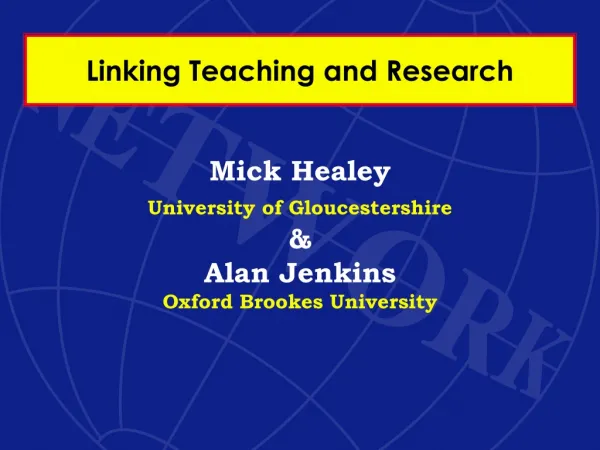 Linking Teaching and Research