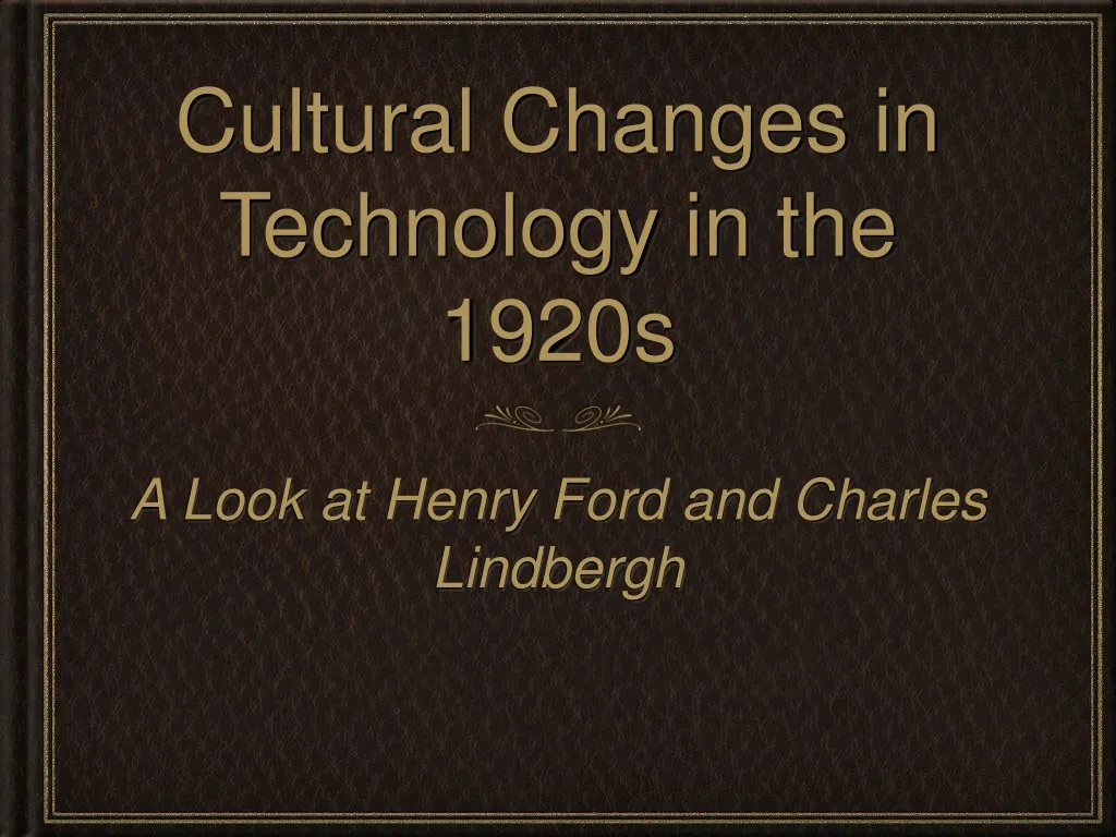 cultural changes in technology in the 1920s