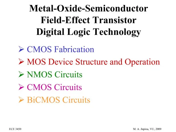 Metal-Oxide-Semiconductor Field-Effect Transistor Digital Logic Technology