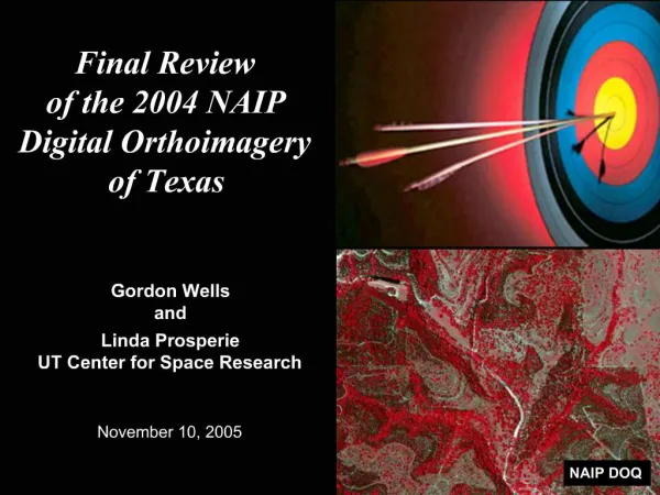 Final Review of the 2004 NAIP Digital Orthoimagery of Texas