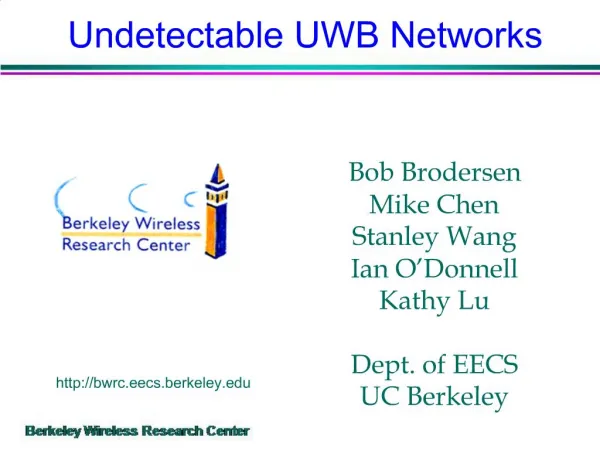 Undetectable UWB Networks
