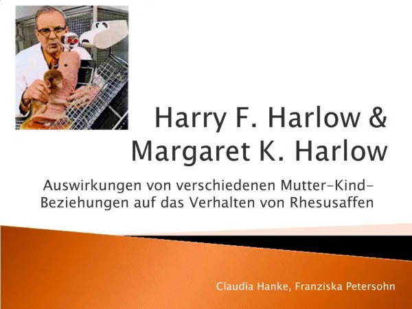 Harry F. Harlow Margaret K. Harlow