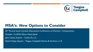 MSA’s: New Options to Consider - slide 1