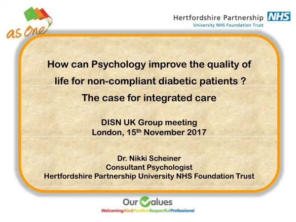 How can Psychology improve the quality of life for non-compliant diabetic patients ?