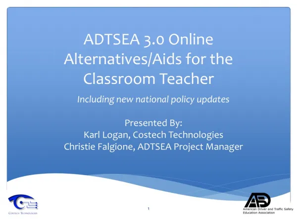 ADTSEA 3.0 Online Alternatives/Aids for the Classroom Teacher