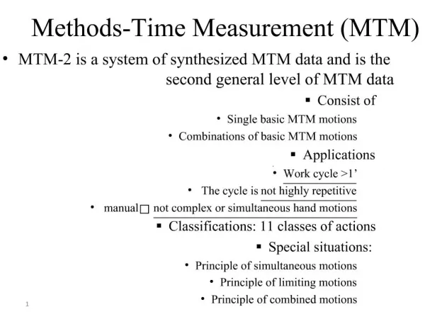 Methods-Time Measurement MTM