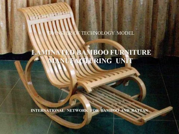 TRANSFER OF TECHNOLOGY MODEL LAMINATED BAMBOO FURNITURE MANUFACTURING UNIT