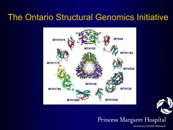 The Ontario Structural Genomics Initiative