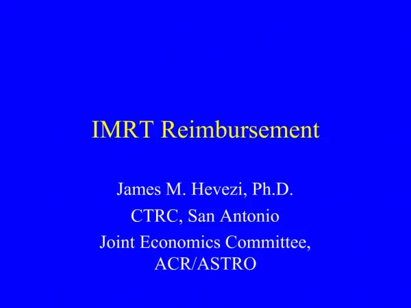 IMRT Reimbursement