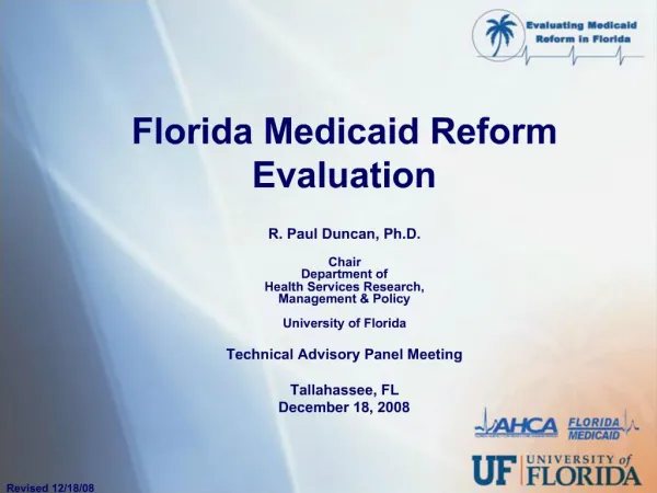 Florida Medicaid Reform Evaluation