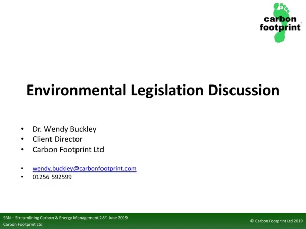 Environmental Legislation Discussion