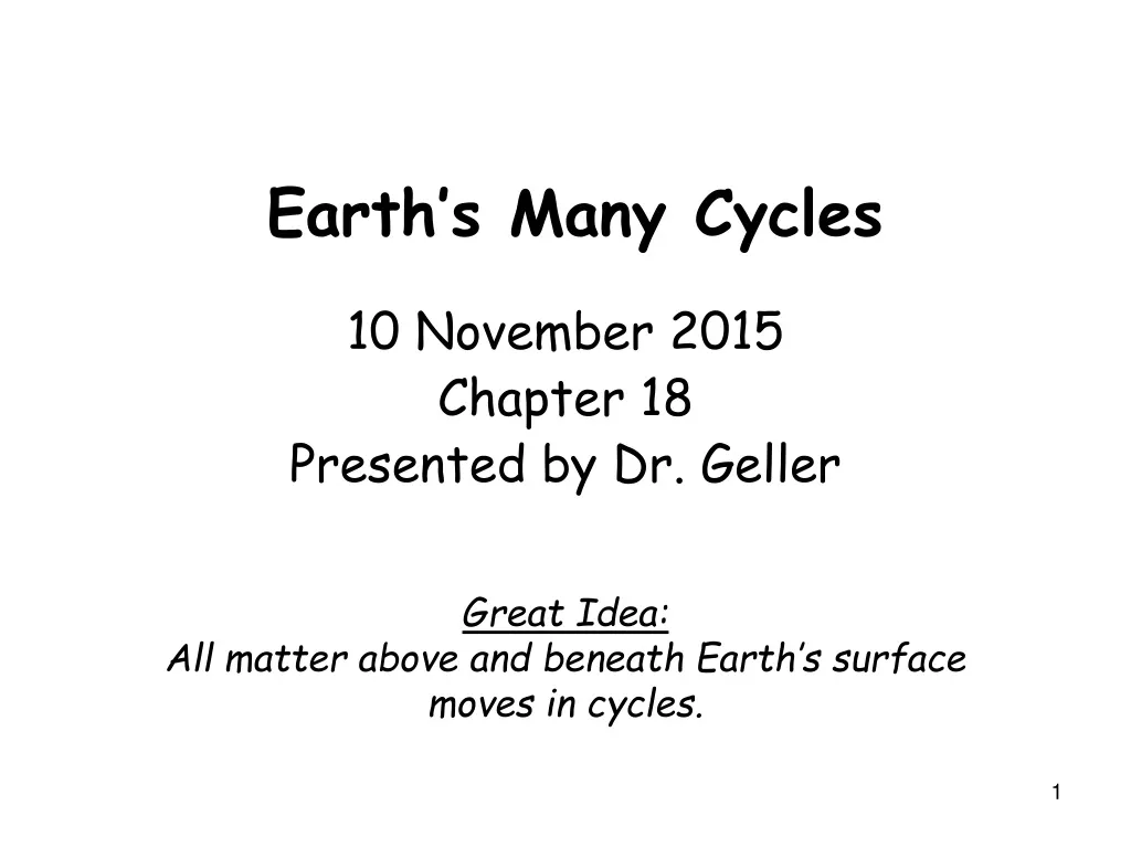 earth s many cycles
