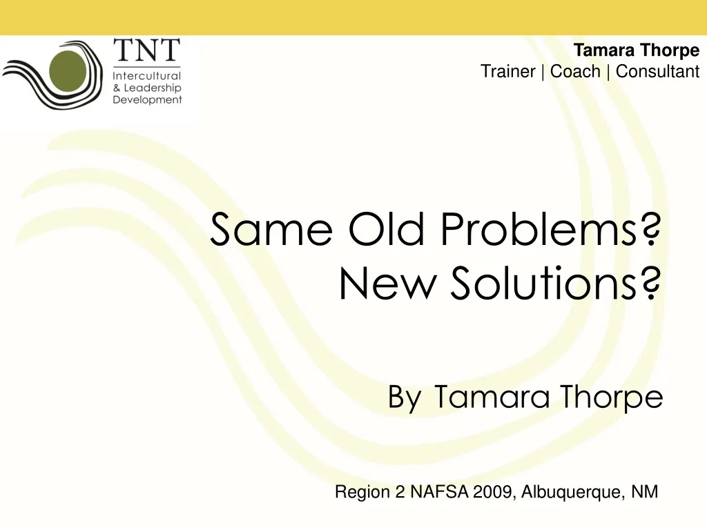 same old problems new solutions by tamara thorpe