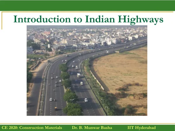 Introduction to Indian Highways