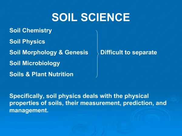 SOIL SCIENCE