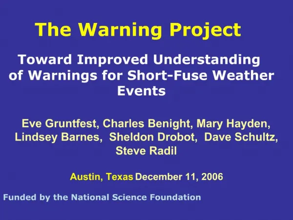The Warning Project