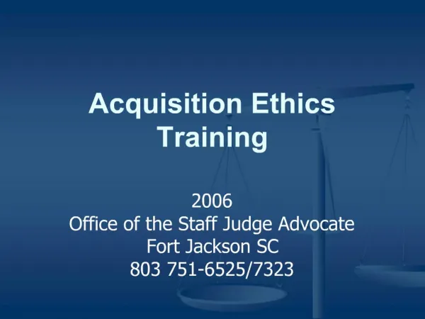 Acquisition Ethics Training