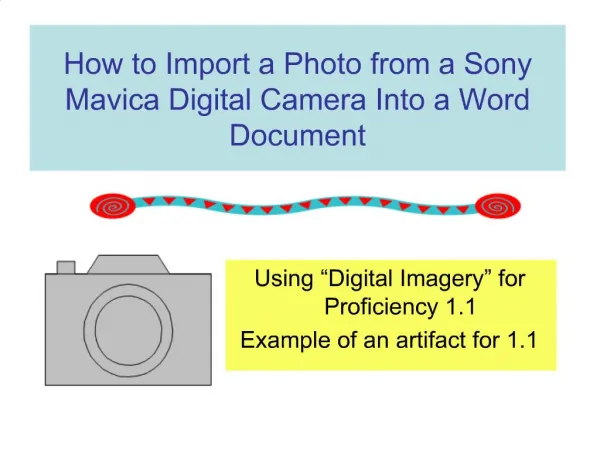 How to Import a Photo from a Sony Mavica Digital Camera Into a Word Document