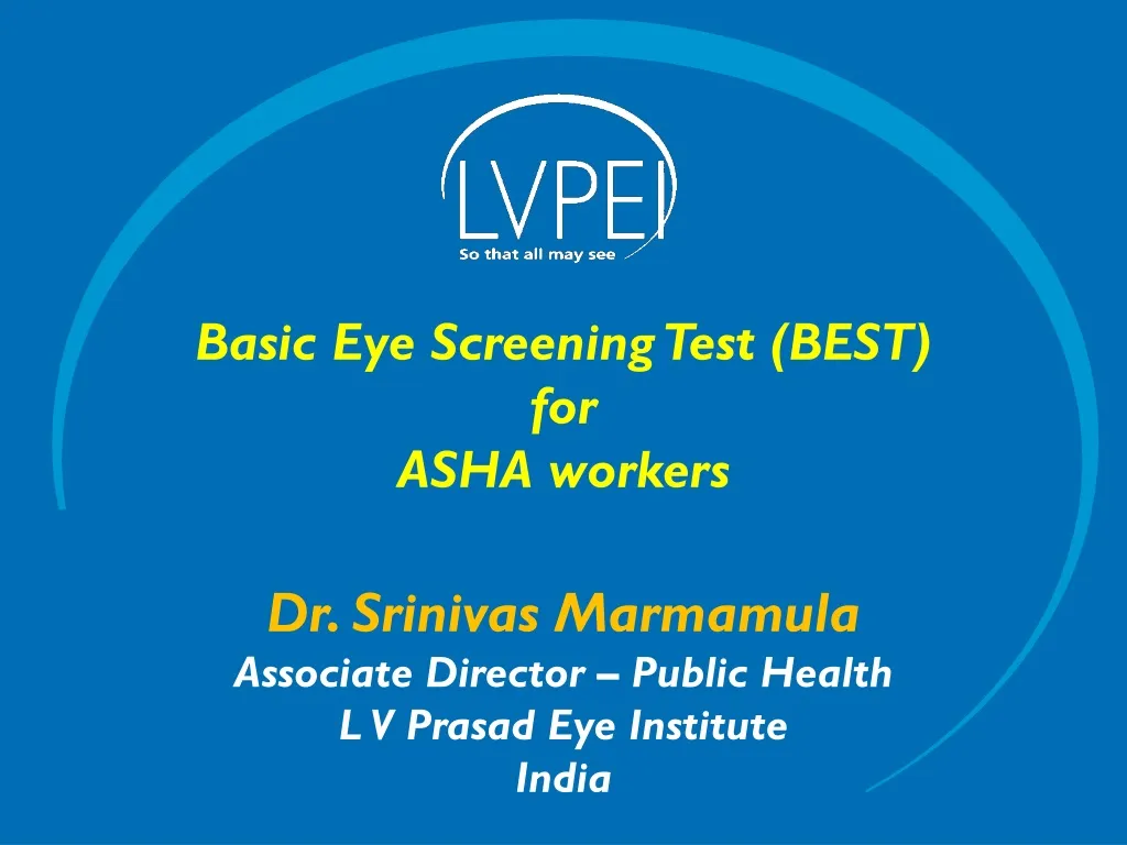 basic eye screening test best for asha workers