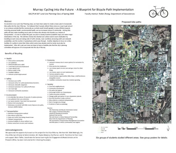 Murray: Cycling into the Future - A Blueprint for Bicycle Path Implementation