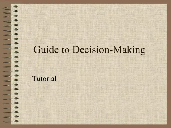 Guide to Decision-Making