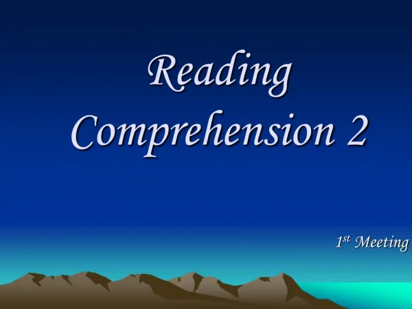 Reading Comprehension 2