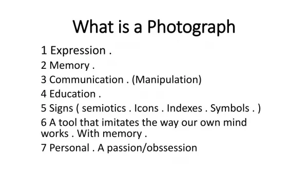 What is a Photograph