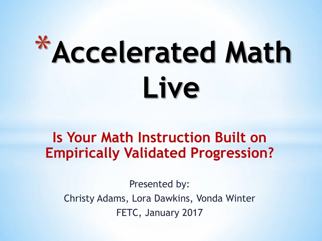 accelerated math live