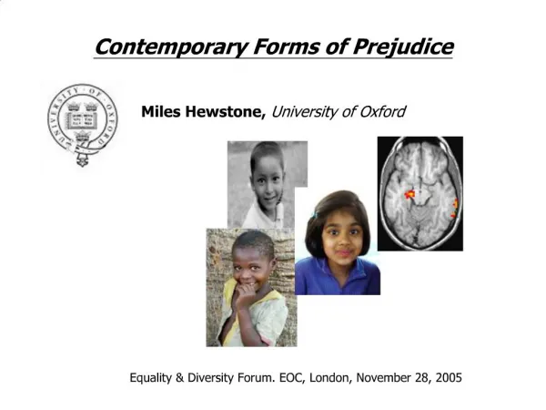 Contemporary Forms of Prejudice